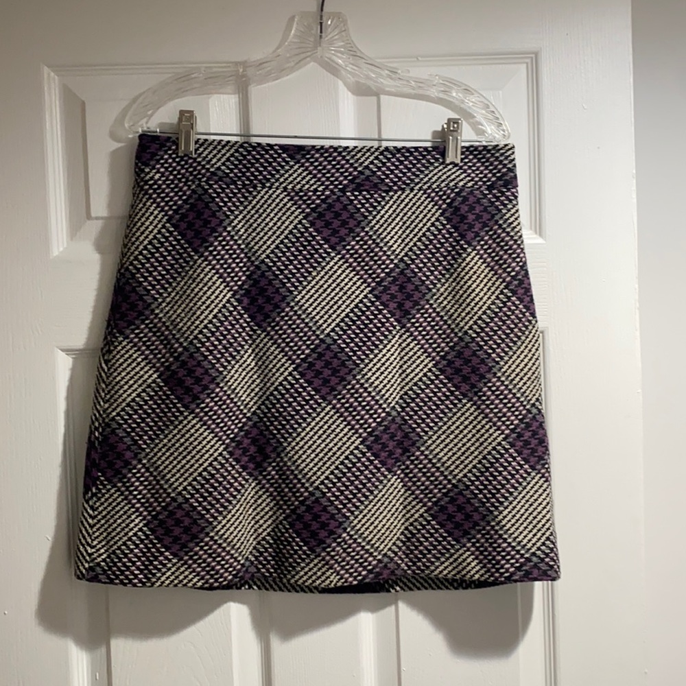 Plaid wool blend winter skirt